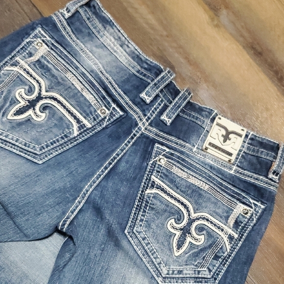Rock Revival Cyrek Straight Leg Embellished Blue Jeans - Picture 10 of 13